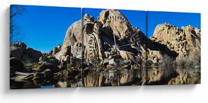 Tablou oglinzirea pietrelor (cu ceas) (90x30 cm)