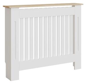 Masca pentru Calorifer ECO-M 112 cm, MDF Vopsit de 18 mm Lame Verticale, Maro/Alb