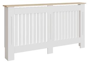 Masca pentru Calorifer ECO-XL 152 cm, MDF Vopsit de 21 mm Lame Verticale, Maro/Alb lucios