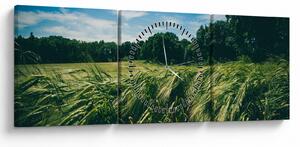 Tablou cu linca și pădure (cu ceas) (90x30 cm)