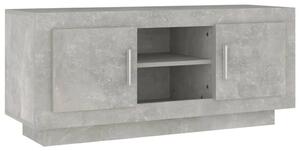 Comodă TV, gri beton, 102x35x45 cm, lemn prelucrat