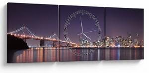 Tablou cu privirea spre San Francisco, California (cu ceas) (90x30 cm)