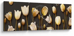 Tablou - Lalele - abstract (cu ceas) (90x30 cm)