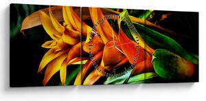 Tablou buchetului portocaliu (cu ceas) (90x30 cm)