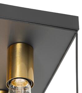 Plafoniera minimalistă neagră cu pătrat auriu cu 4 lumini - Kodi