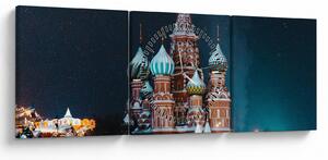Tablou construcției din Rusia (cu ceas) (90x30 cm)