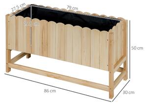 Jardiniera verticala Outsunny, lemn de brad cu orificiu de scurgere 86x30x50cm | Aosom RO