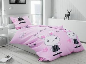 Lenjerie de pat pentru copii Culoare roz, LOVE YOU BABY