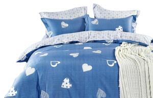 Lenjerie de pat din bumbac albastru 70 x 80cm Lăţime: 160 cm | Lungime: 200 cm