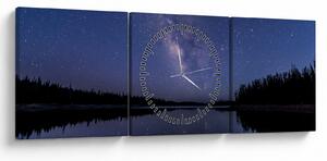 Tablou cu cerul nocturn (cu ceas) (90x30 cm)