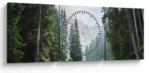 Tablou lacului în pădure (cu ceas) (90x30 cm)