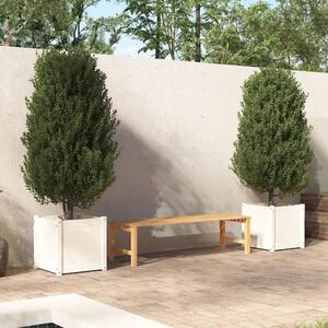 Jardiniere de grădină 2 buc. alb 50x50x50 cm lemn masiv de pin