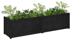 Jardinieră de grădină, negru, 200x50x50 cm, lemn masiv de pin