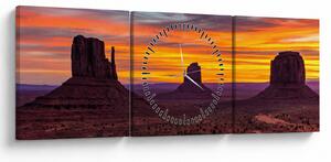 Tablou - Monumentul Valley în Arizona (cu ceas) (90x30 cm)