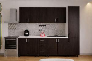 Bucatarie Alia cu soldat, 250 cm L, Wenge, Pal 18 mm