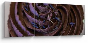 Tablou - Cupcake din ciocolată (cu ceas) (90x30 cm)