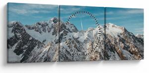 Tablou cu vârfuri înzăpeziți, Fiordland (cu ceas) (90x30 cm)