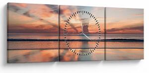 Tablou cu razele solare deasupra plajei Dayton (cu ceas) (90x30 cm)
