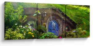 Tablou - Orasul Hobitin (cu ceas) (90x30 cm)