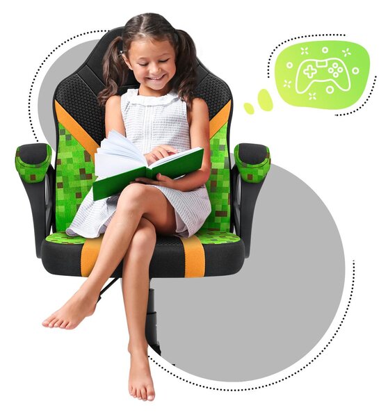 Scaun gaming pentru copii Rover 1 (negru + verde). 1087540