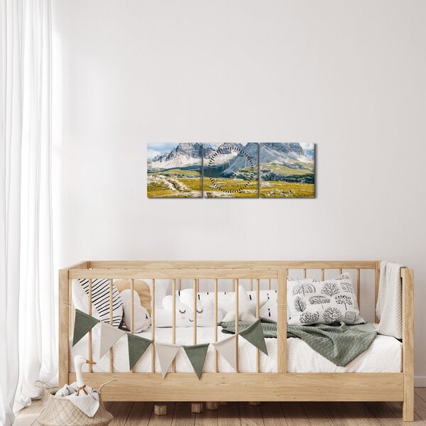 Tablou - Dolomite italiene (cu ceas) (90x30 cm)