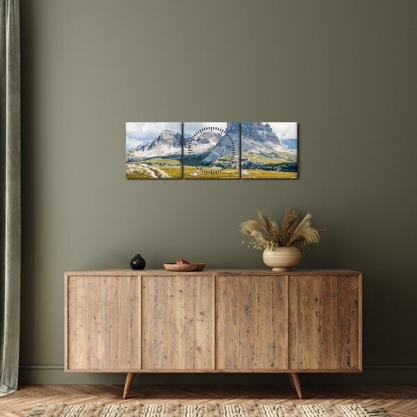 Tablou - Dolomite italiene (cu ceas) (90x30 cm)