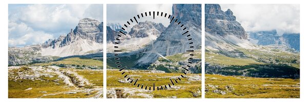 Tablou - Dolomite italiene (cu ceas) (90x30 cm)