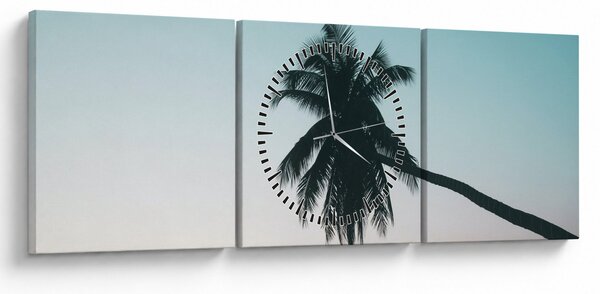 Tablou - Palmier la Bali (cu ceas) (90x30 cm)