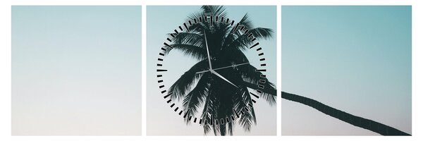 Tablou - Palmier la Bali (cu ceas) (90x30 cm)
