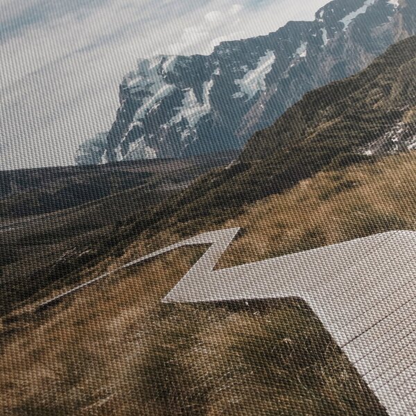 Tablou - Poteca în valea muntelui Mt. Cook (cu ceas) (90x30 cm)