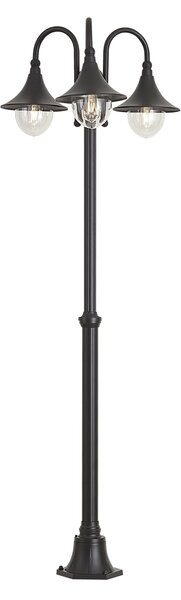 Felinar clasic de exterior negru 200cm 3 lumini IP44 - Daphne