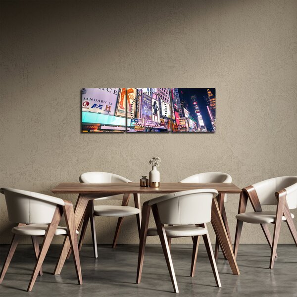 Tablou - New York Theather District (cu ceas) (90x30 cm)