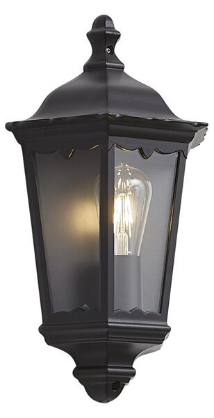 Felinar clasic de perete pentru exterior negru IP44 - Havana Half