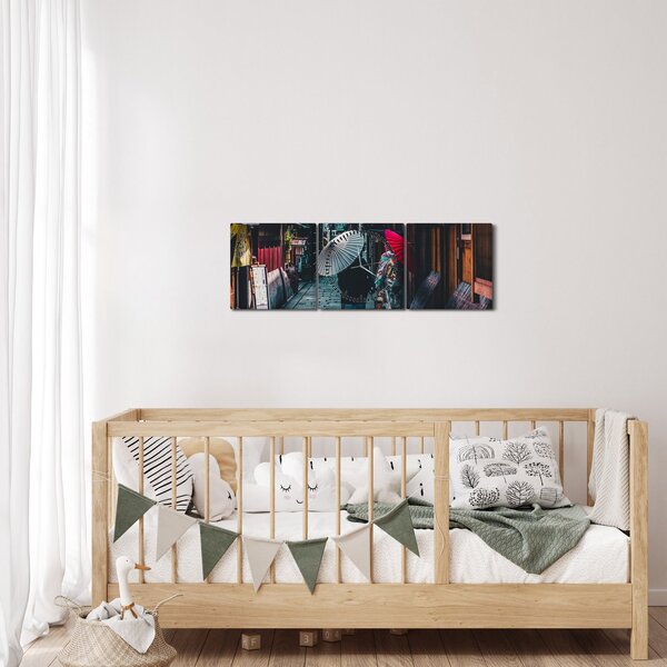 Tablou - Plimbare prin Tokio (cu ceas) (90x30 cm)