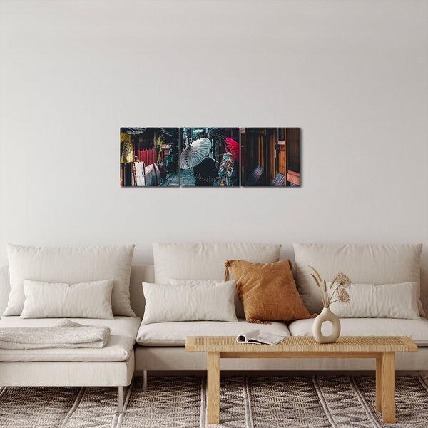 Tablou - Plimbare prin Tokio (cu ceas) (90x30 cm)
