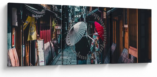 Tablou - Plimbare prin Tokio (cu ceas) (90x30 cm)