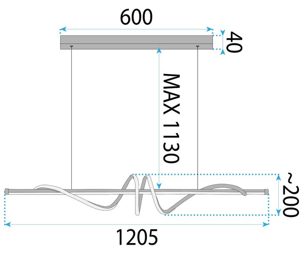Lampa wisząca LHJ023-CP 120 cm BLACK