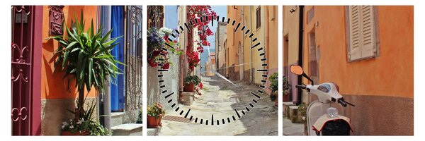 Tablou cu strada din Sardinia (cu ceas) (90x30 cm)