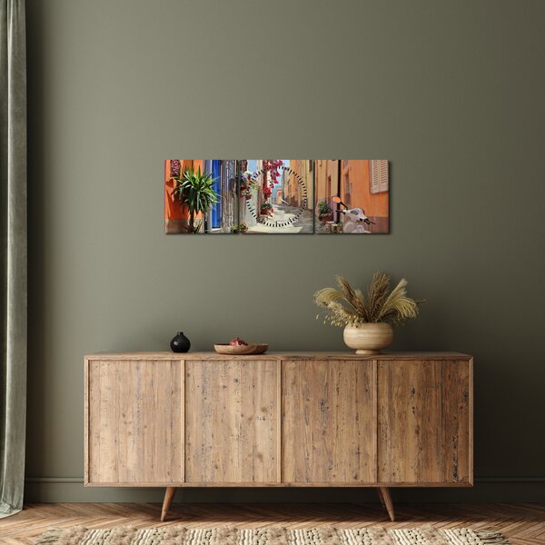 Tablou cu strada din Sardinia (cu ceas) (90x30 cm)