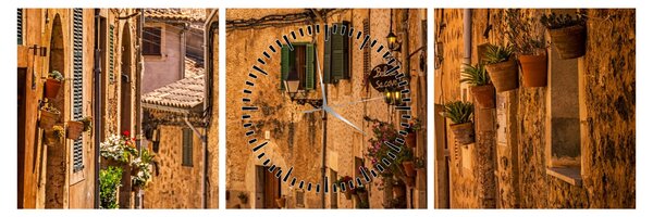 Tablou - Strada din Spania (cu ceas) (90x30 cm)