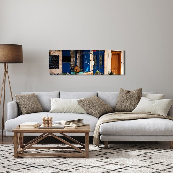 Tablou - ședere în Grecia (cu ceas) (90x30 cm)