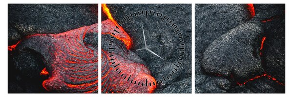 Tablou - Lava (cu ceas) (90x30 cm)
