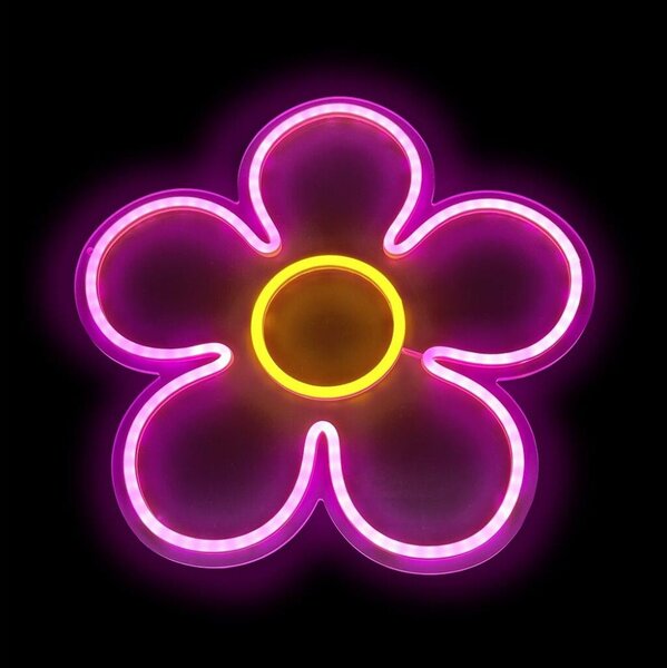 2Kids Toys - Decorațiune de perete neon LED Floare, 5W, USB