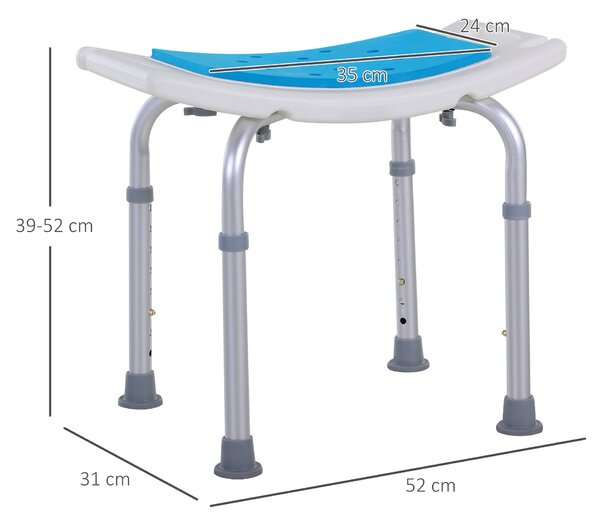 Scaun dus HOMCOM, aluminiu, antiderapant, inaltime reglabila | Aosom Romania