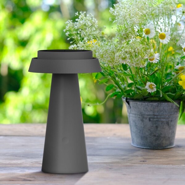 Lampă solară LED MARAKESZ LED/3,7V USB 3600 mAh 1800/2700/3000K IP54 gri