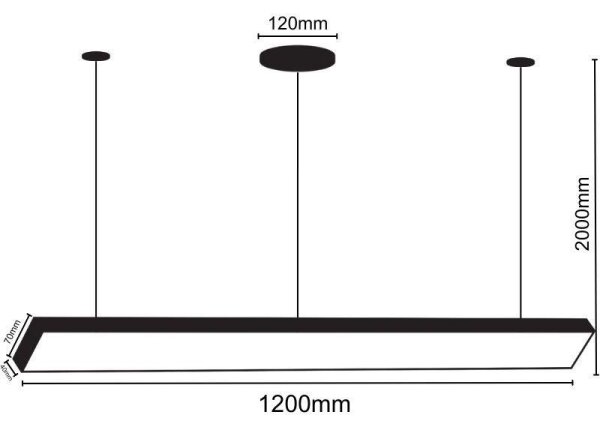 Lustră LED pe cablu LED/32W/230V 4000K d. 120 cm negru