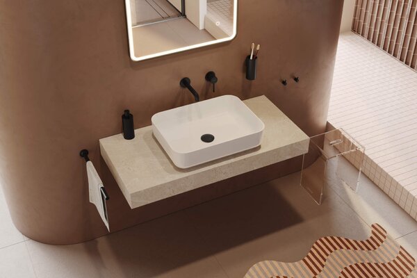 Excellent Cori 2.0 lavoar 50x38 cm dreptunghiular de blat alb luciu CEEX.6901.500.WH