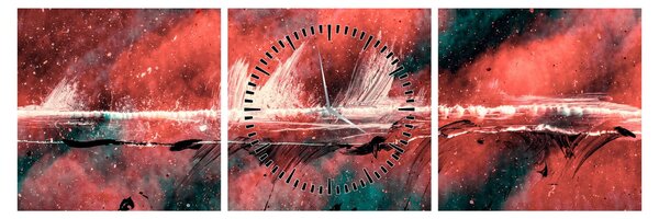 Tablou - Explozie în petrol (cu ceas) (90x30 cm)