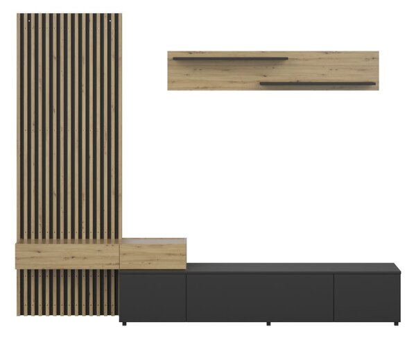 Mobilier living REBOKA (negru + stejar artisan). 1091550