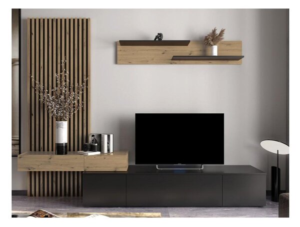 Mobilier living REBOKA (negru + stejar artisan). 1091550